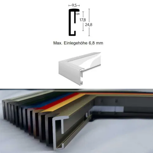 Aluminium Bilderrahmen 110x100 / 100x110 cm, V Neo