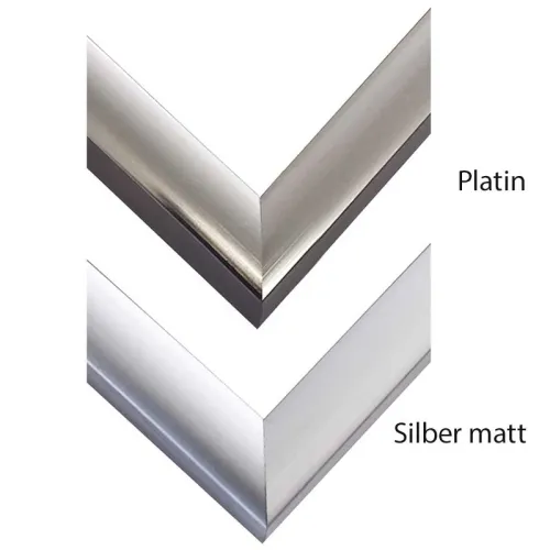 Alu-Bilderrahmen Kiel in Platin und Silber matt für Diamant-Malerei