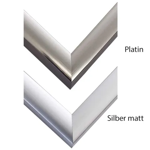 Quadratische Alu-Bilderrahmen Kiel in Platin und Silber matt