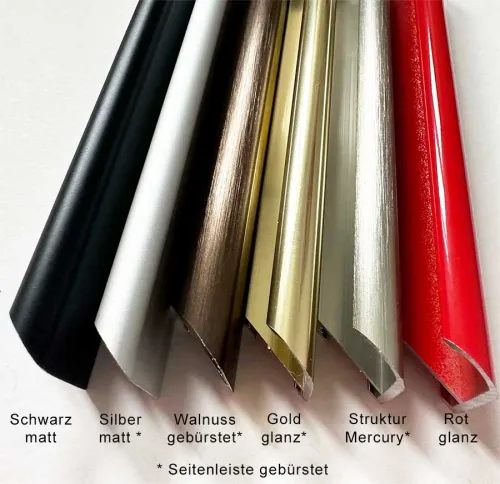 Alu-Bilderrahmen in Silber, Schwarz, Gold, Braun, Rot, Mercury