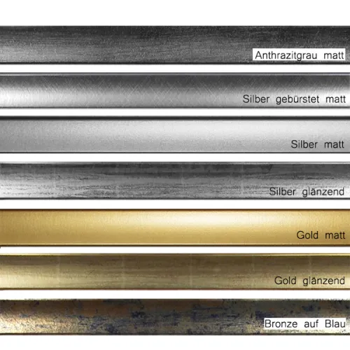 Bilderrahmen 80 x 80 cm, Aquarell in Gold, Silber, Grau