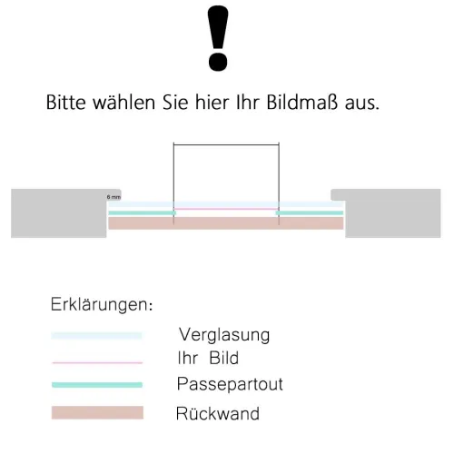 Bilderrahmen für Meisterbrief mit Passepartout, Aquarell
