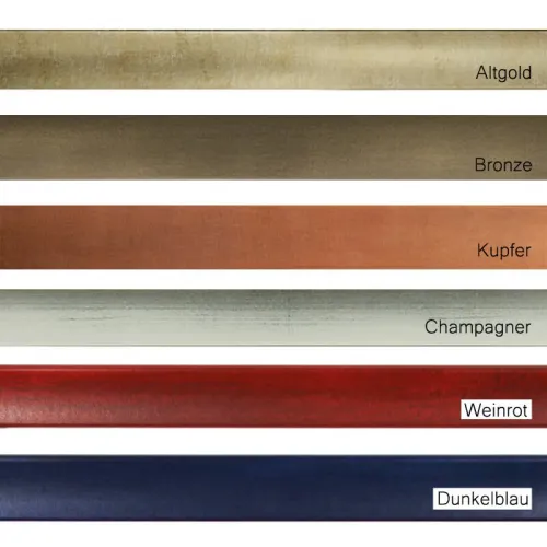 Bauhaus Bilderrahmen in Gold, Kupfer, Bronze, Champagner, Weinrot, Blau