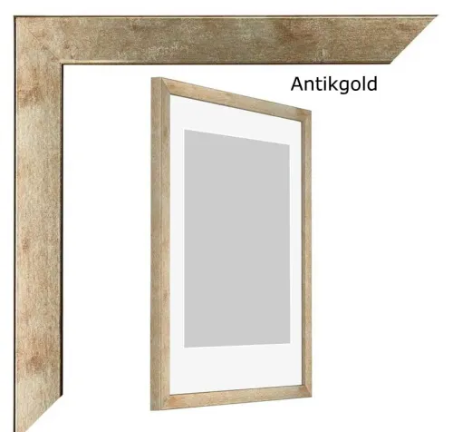 Bilderrahmen mit Passepartout gold antik Nordic Style Profil 23