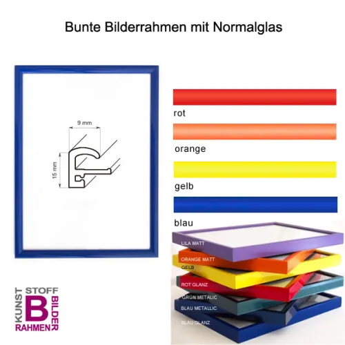 Bunte Rahmen mit Normalglas in 4 Farben