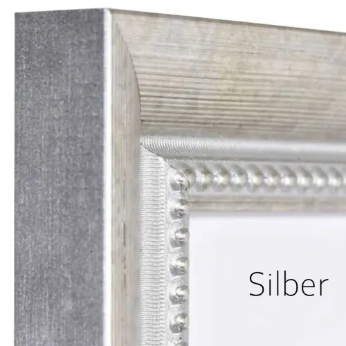 Klassischer Bilderrahmen aus Holz Perla in Silber
