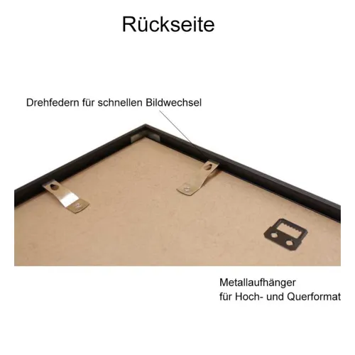 Kunststoffrahmen 100x20 / 20x100 cm, halbrundes Profil Jumbo