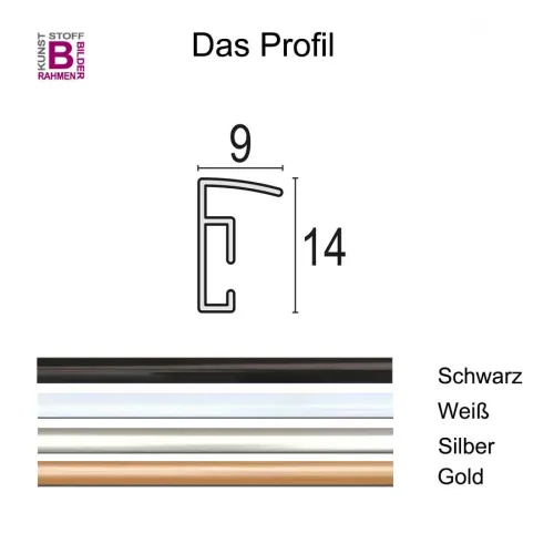 Kunststoffrahmen DIN A4 in Schwarz, Weiß, Silber und Gold
