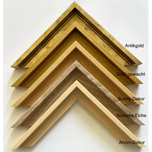Schattenfugenrahmen Max in Gold, Buche, Ahorn, Braun
