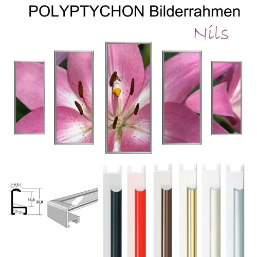 Aluminium Polyptychon Bilderrahmen Nils