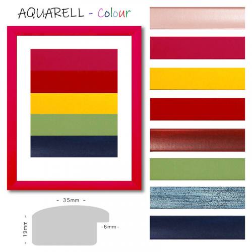 Aquarell Color - MDF Rahmen Din A 3  bunt