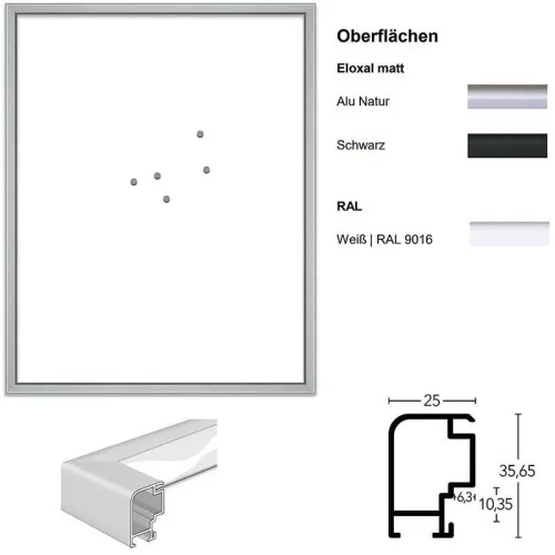 Trikotrahmen als Magnetrahmen Profil 55