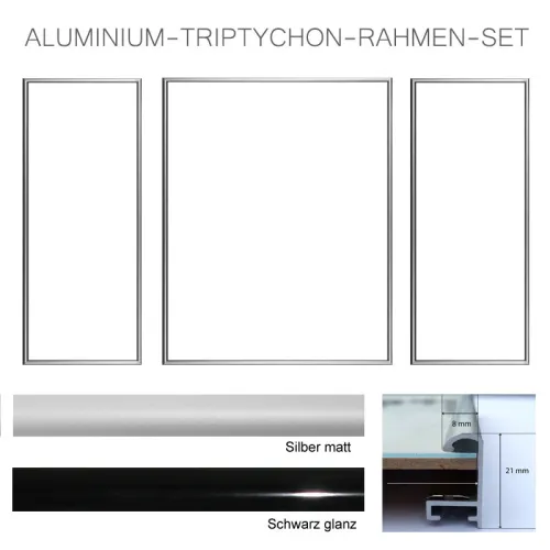 Alurahmen Triptychon Neo in Silber matt