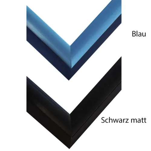 Alurahmen Triptychon Norden in Blau und Schwarz matt