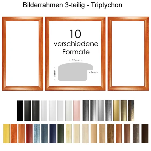 Triptychon Bilderrahmen für Puzzle und Malen nach Zahlen aus MDF