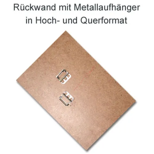 Rückwand mit Metallaufhänger