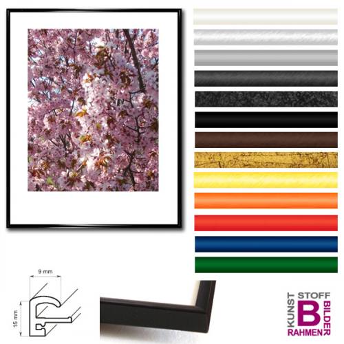 DIN A3 Bilderrahmen Grün - Schmaler Kunststoffrahmen Mit Echtglas