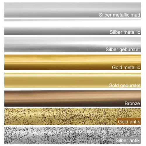 Farben silber, gold, antik, bronze