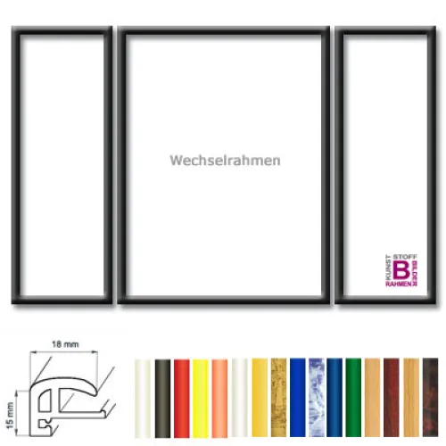 Bilderrahmen Triptychon 2x 20x50 und 1x 50x40 cm Elegance