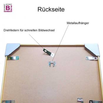 Aluminium Bilderrahmen 100x70 / 70x100 cm in Silber oder Schwarz gebürstet
