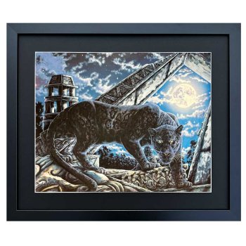Bild mit Rahmen schwarzer Panther Fantasie