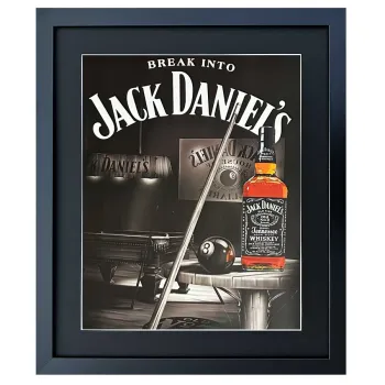 Bild mit Rahmen, Wandbild Jack Daniel`s Billard