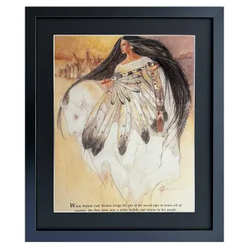 Bild mit Rahmen Weiße Büffelfrau