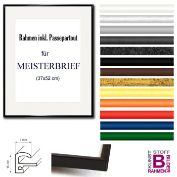 Bilderrahmen 45x60 für Meisterbrief 37x52 cm