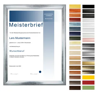 Bilderrahmen für Meisterbrief ohne Passepartout, Aquarell