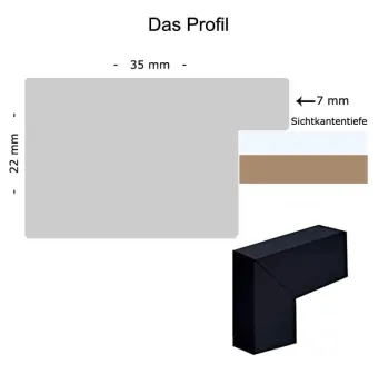 Bauhaus Bilderrahmen, kantige Leiste 3,5 cm breit