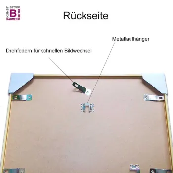 Aluminium Bilderrahmen 102x72 / 72x102 cm in Silber oder Schwarz gebürstet