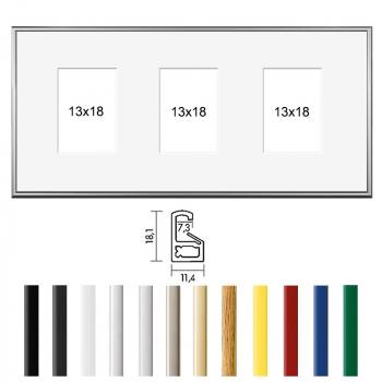 Galerie-rahmen 25x50 cm für Fotos 13x18 cm aus Kunststoff