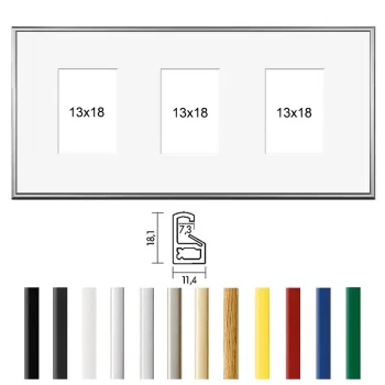 Kunststoffrahmen Galerierahmen für 3 Fotos 13x18 cm