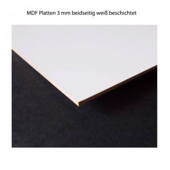 MDF Platten 3 mm beidseitig weiß beschichtet