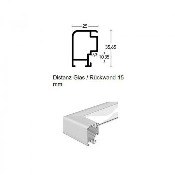 Objektrahmen, Trikotrahmen 3-D Rahmen aus Aluminium Profil 55 mit Acrylglas