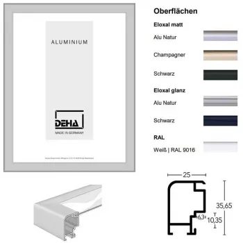 Objektrahmen, Trikotrahmen 3-D Rahmen aus Aluminium Profil 55 mit Acrylglas