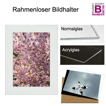 Rahmenloser Bildhalter 60 x 75 cm mit Kunstglas