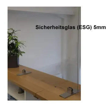 Thekenaufsteller aus Sicherheitsglas ESG in 2 Größen