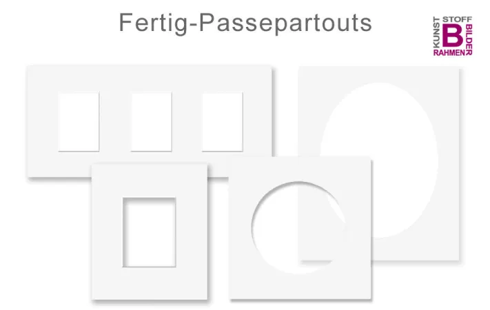 Passepartouts in Standardformaten rund, oval, rechteckig